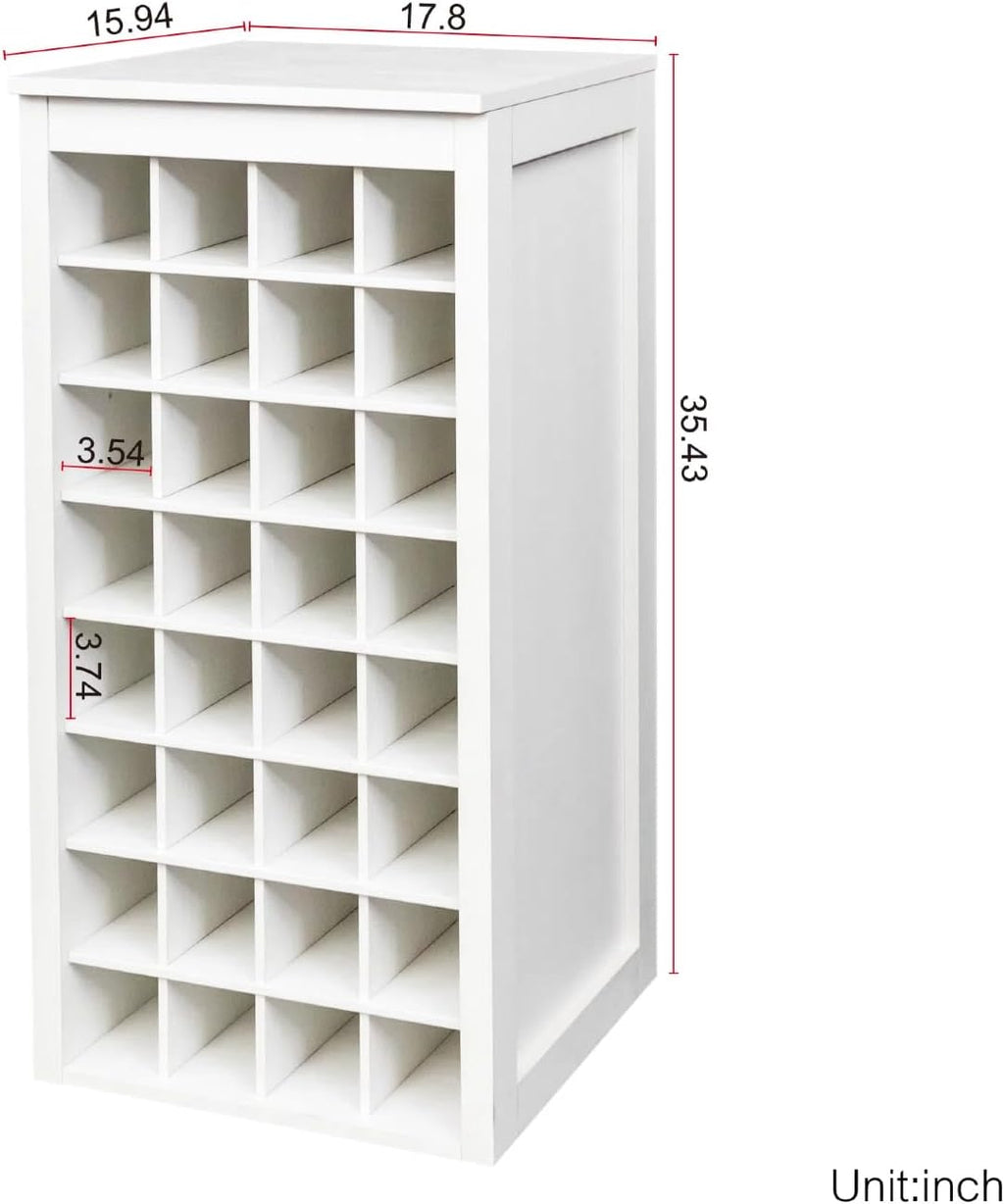 8‑Tier White Wood Wine Rack