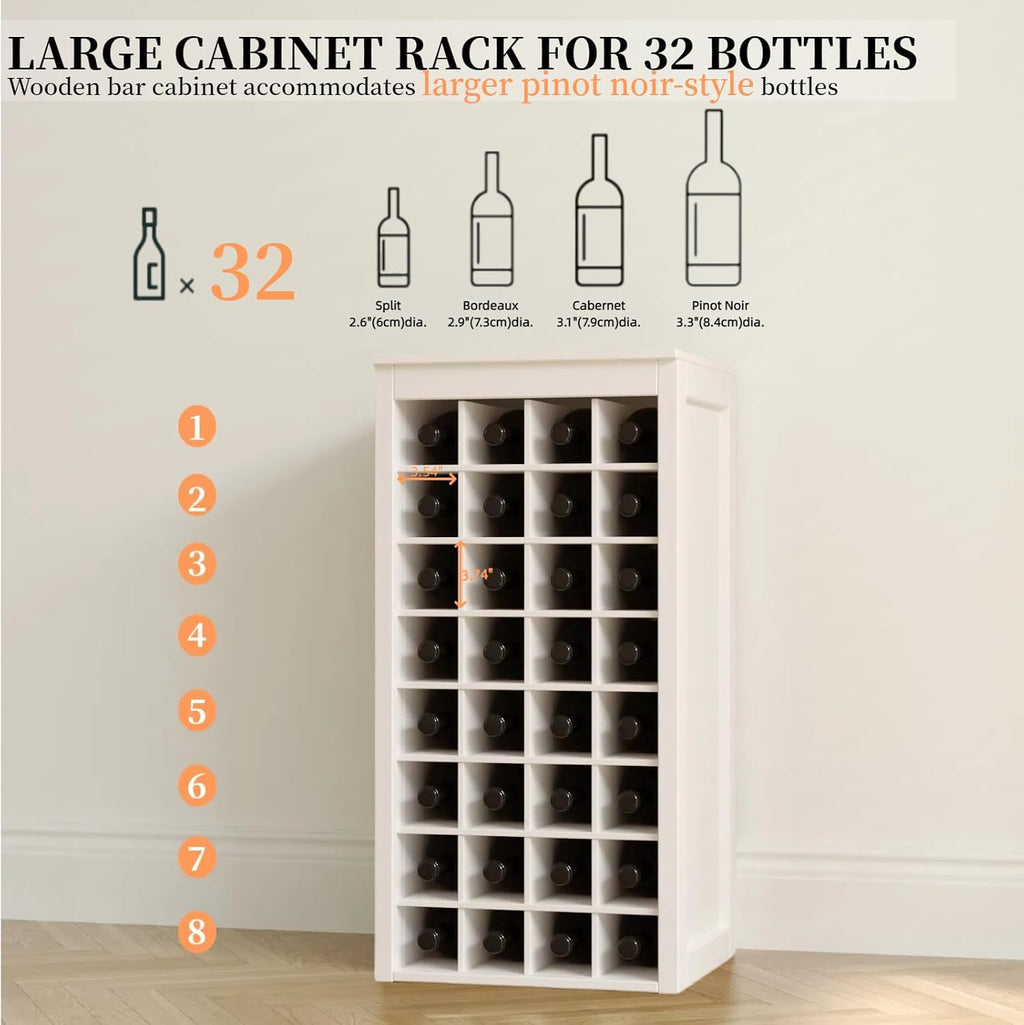 8‑Tier White Wood Wine Rack
