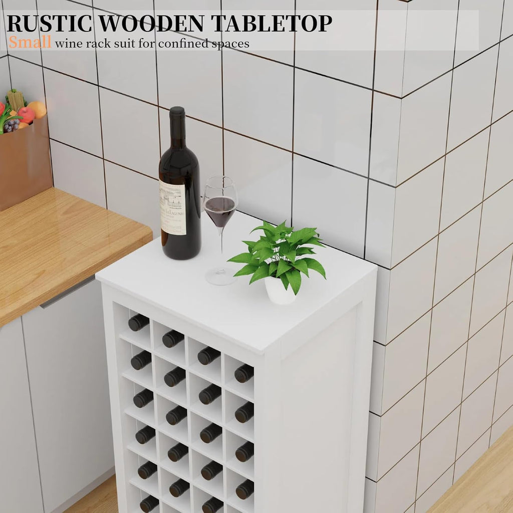 8‑Tier White Wood Wine Rack
