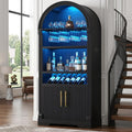 71" Black Arched Wine Bar Cabinet