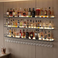 47.2" 3‑Tier LED Wall‑Mounted Wine Rack Shelf