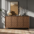 Walnut Fluted Mid‑Century Sideboard Cabinet