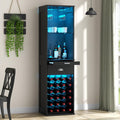 65" Tall LED Wine Bar Cabinet