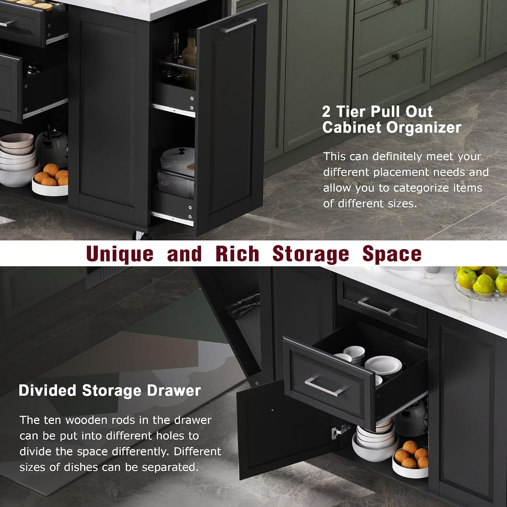 Top Kitchen Island With Trash‑Can Cabinet