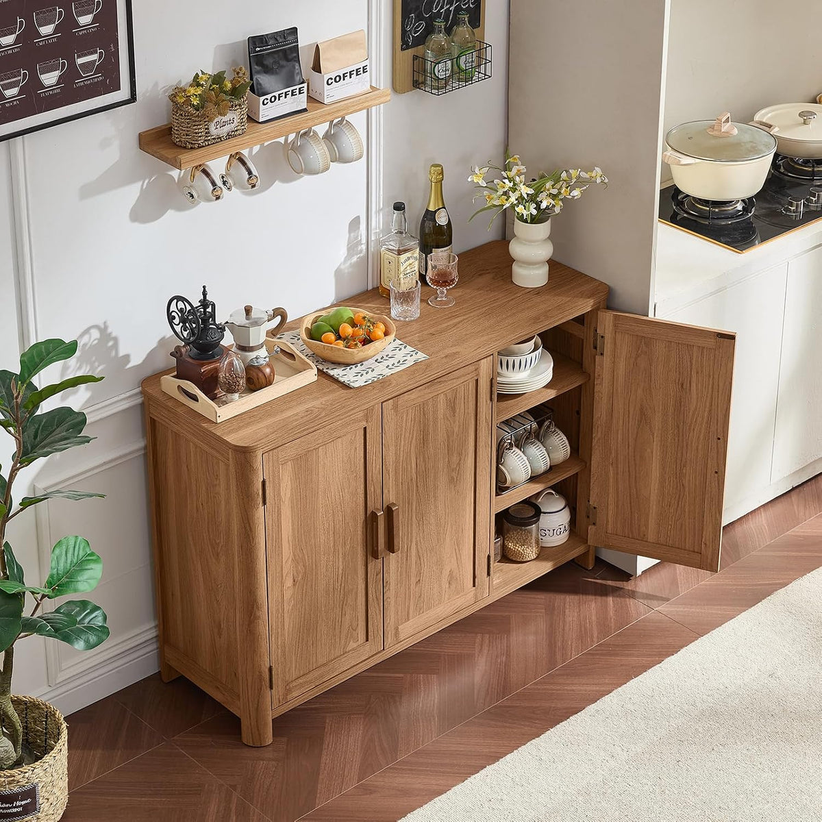 46" Arc‑Shaped Sideboard Cabinet