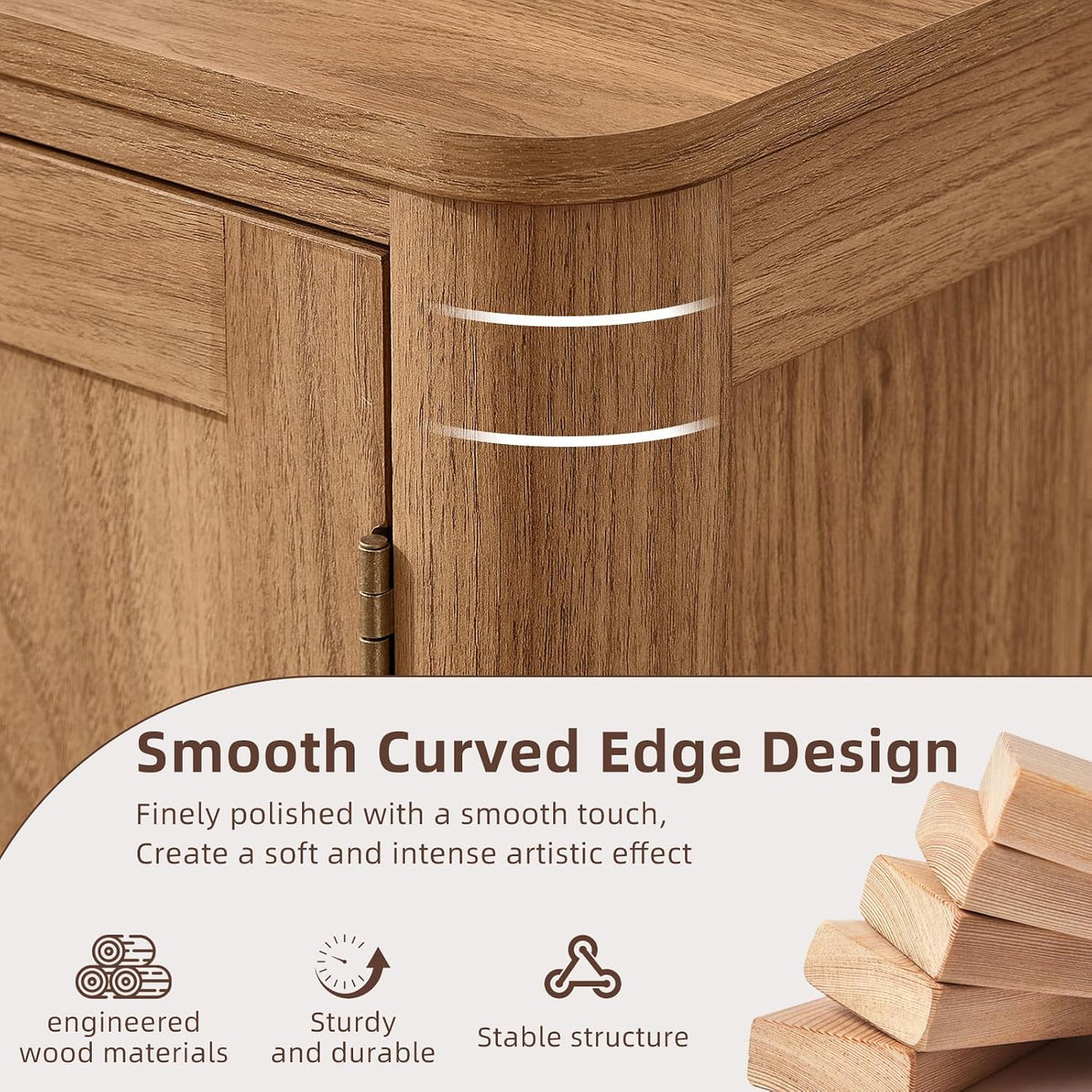 46" Arc‑Shaped Sideboard Cabinet
