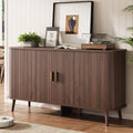 55‑Inch Walnut Fluted Sliding‑Door Sideboard Cabinet