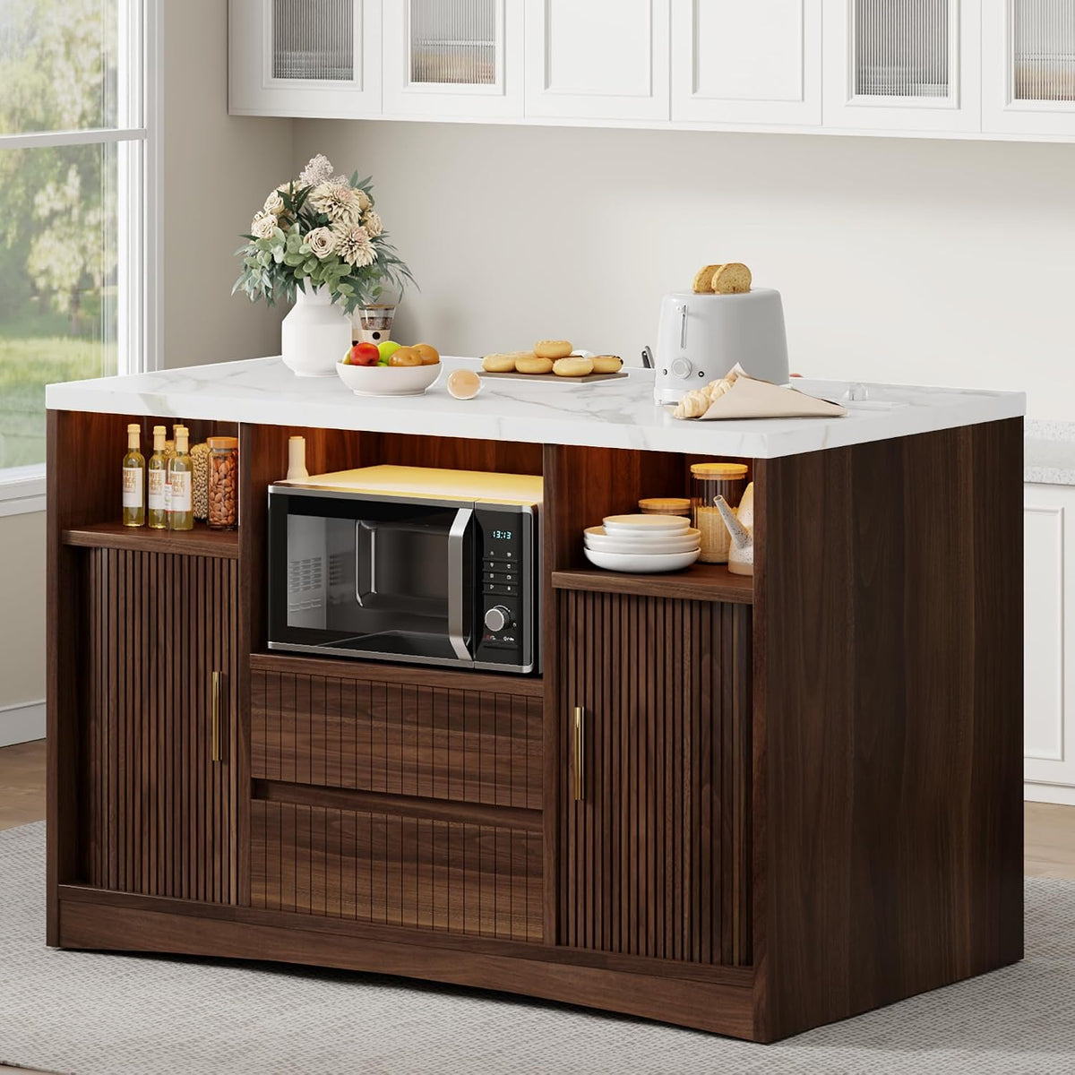 Top Storage Kitchen Island Table