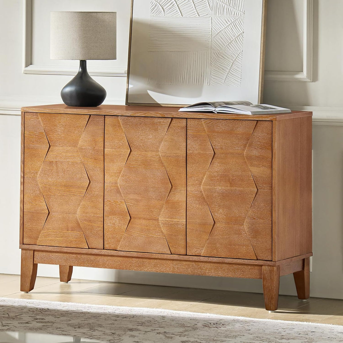 Seadrift 3D‑Geometric Sideboard Cabinet