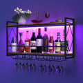 LED Wall‑Mounted Wine & Glass Rack